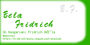 bela fridrich business card